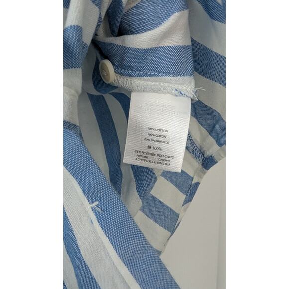 J. Crew Blue White Striped Drapey Lightweight Cotton Shirt - Picture 4 of 7